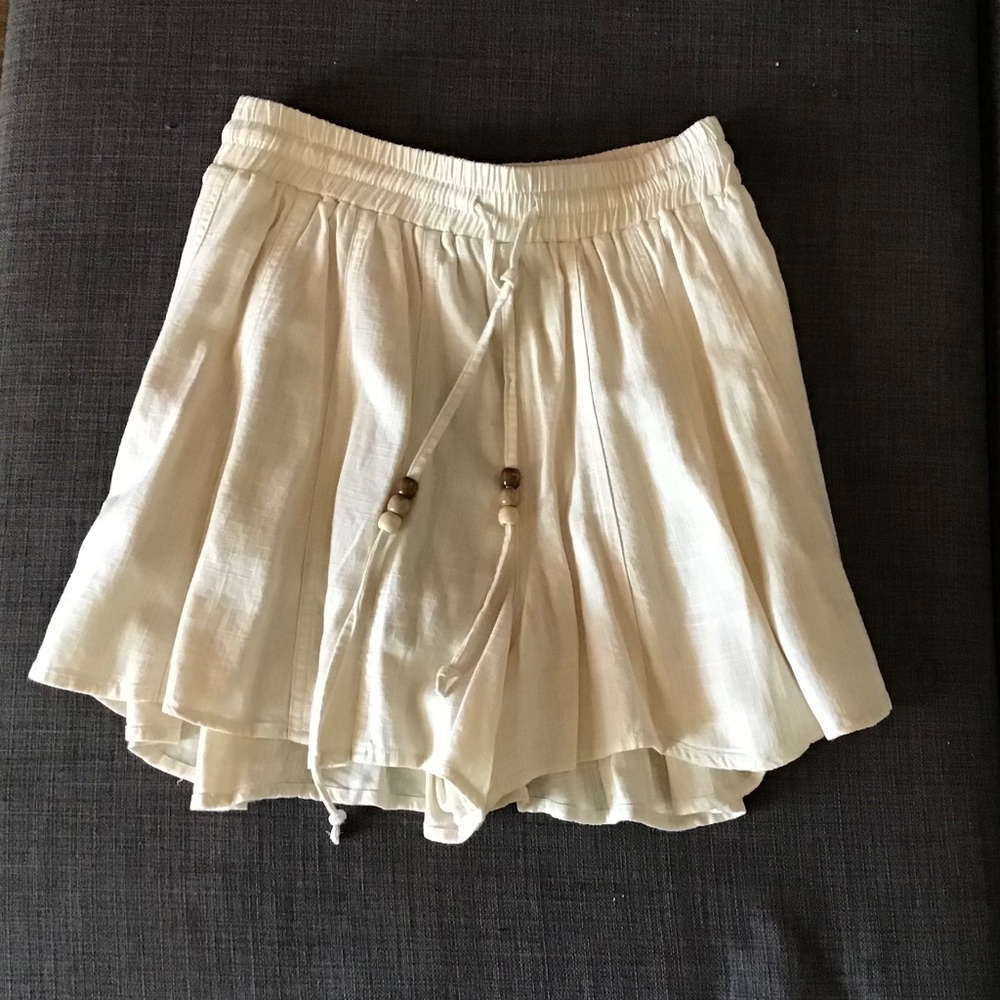 Heirloom Shorts with Linen Lining and Beaded Belt Accent
